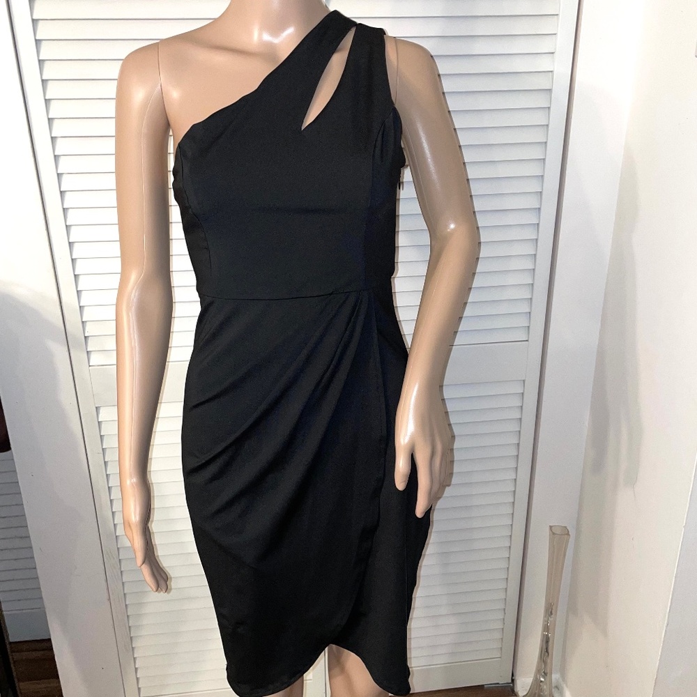 Zalalus One Shoulder Dress Black Size Small